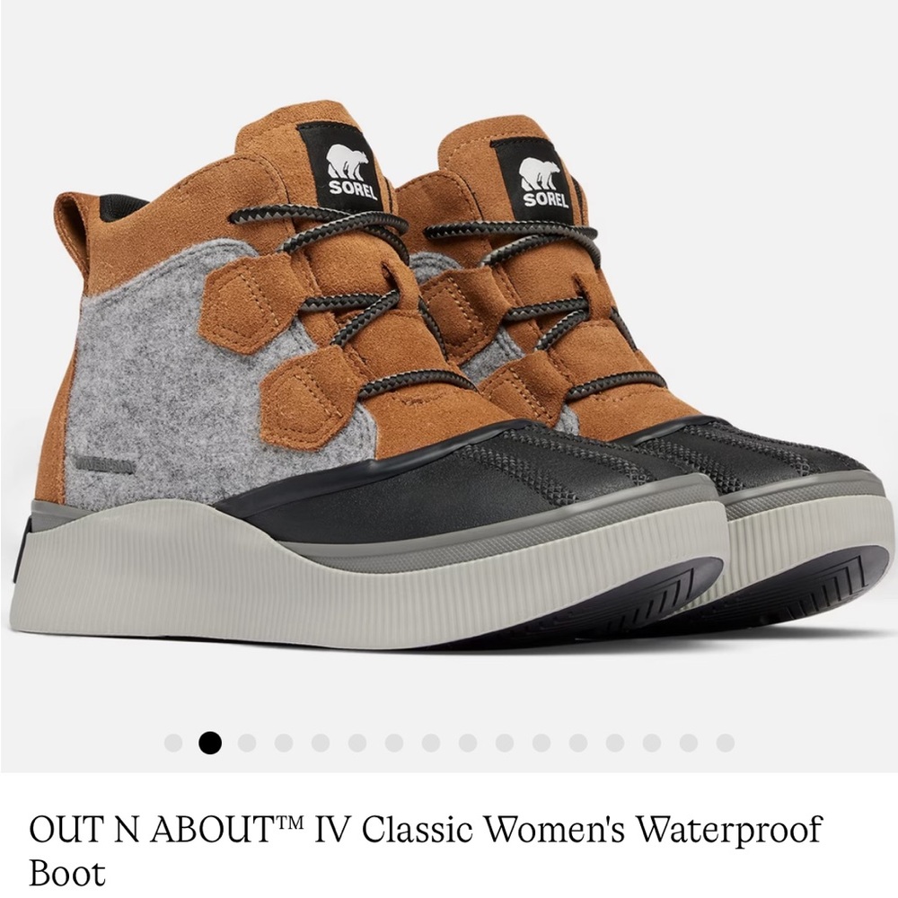 Sorel Women's Tan, Gray & Black Mid-Height Waterproof Ankle Boots